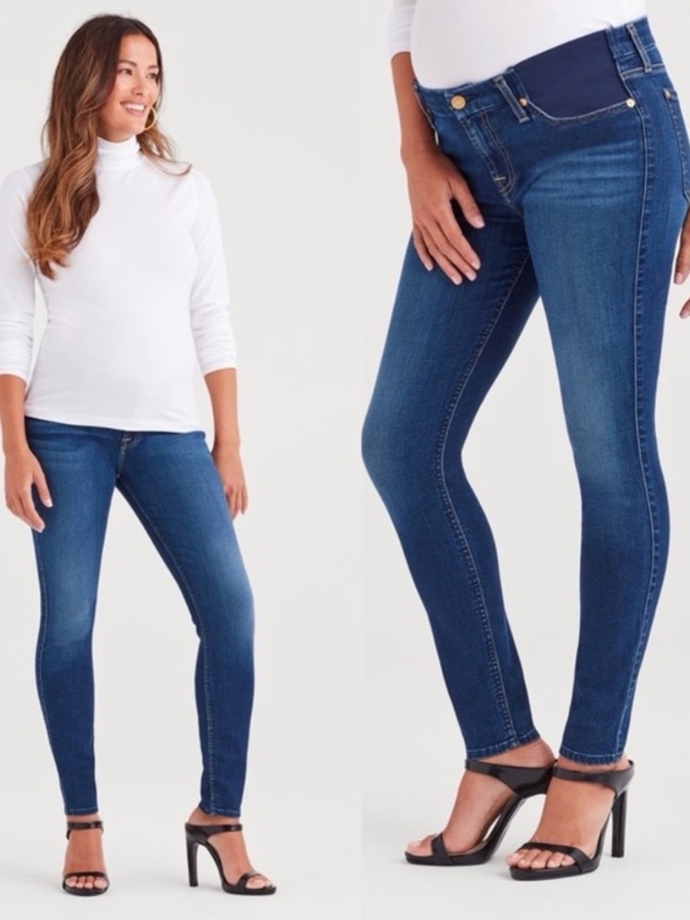 7 For All Mankind B(air) Denim The Ankle Skinny Maternity Jeans Size 27